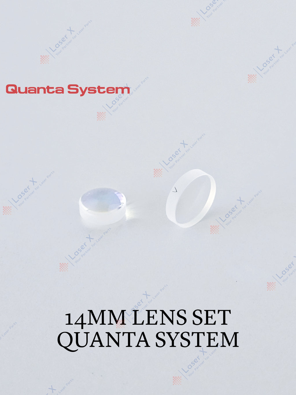 14 mm handpiece lens set for Quanta System laser hair removal device, Duetto, Thunder, Light, Domino