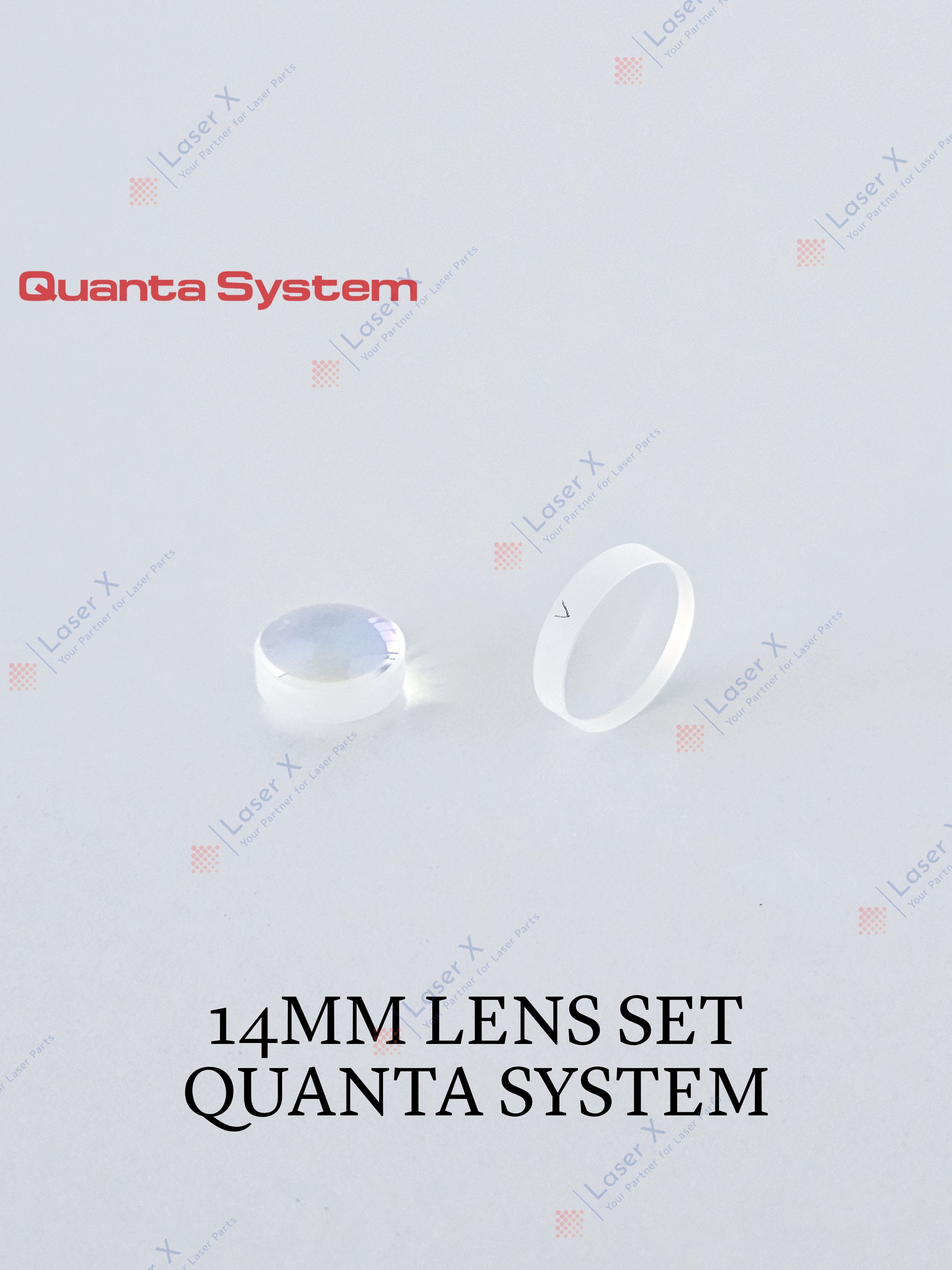 14 mm handpiece lens set for Quanta System laser hair removal device, Duetto, Thunder, Light, Domino