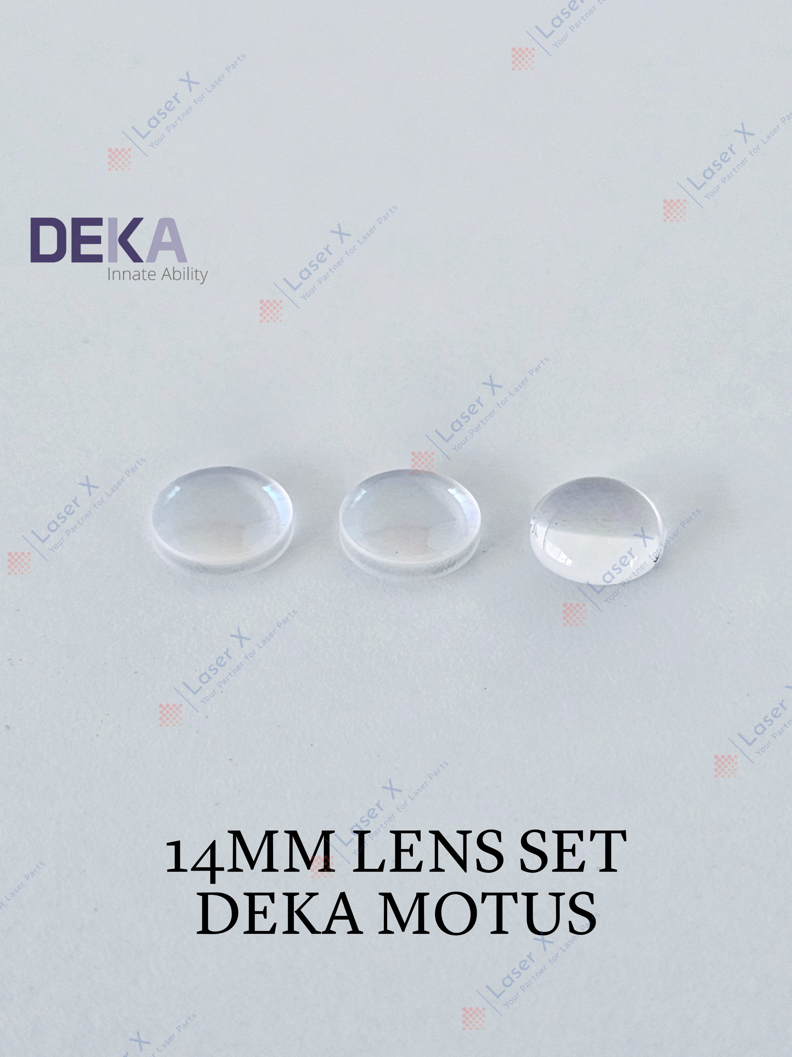 14 mm handpiece lens set for DEKA Motus AX and AY laser hair removal device, replacement laser handpiece lenses.