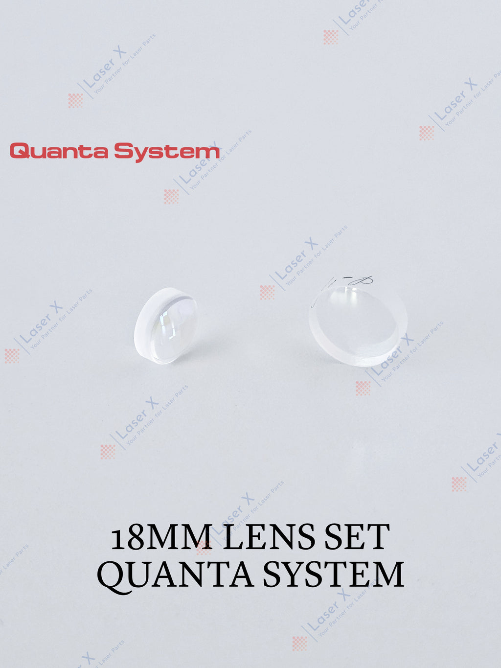 18 mm handpiece lens set for Quanta System laser hair removal device, Duetto, Thunder, Light, Domino