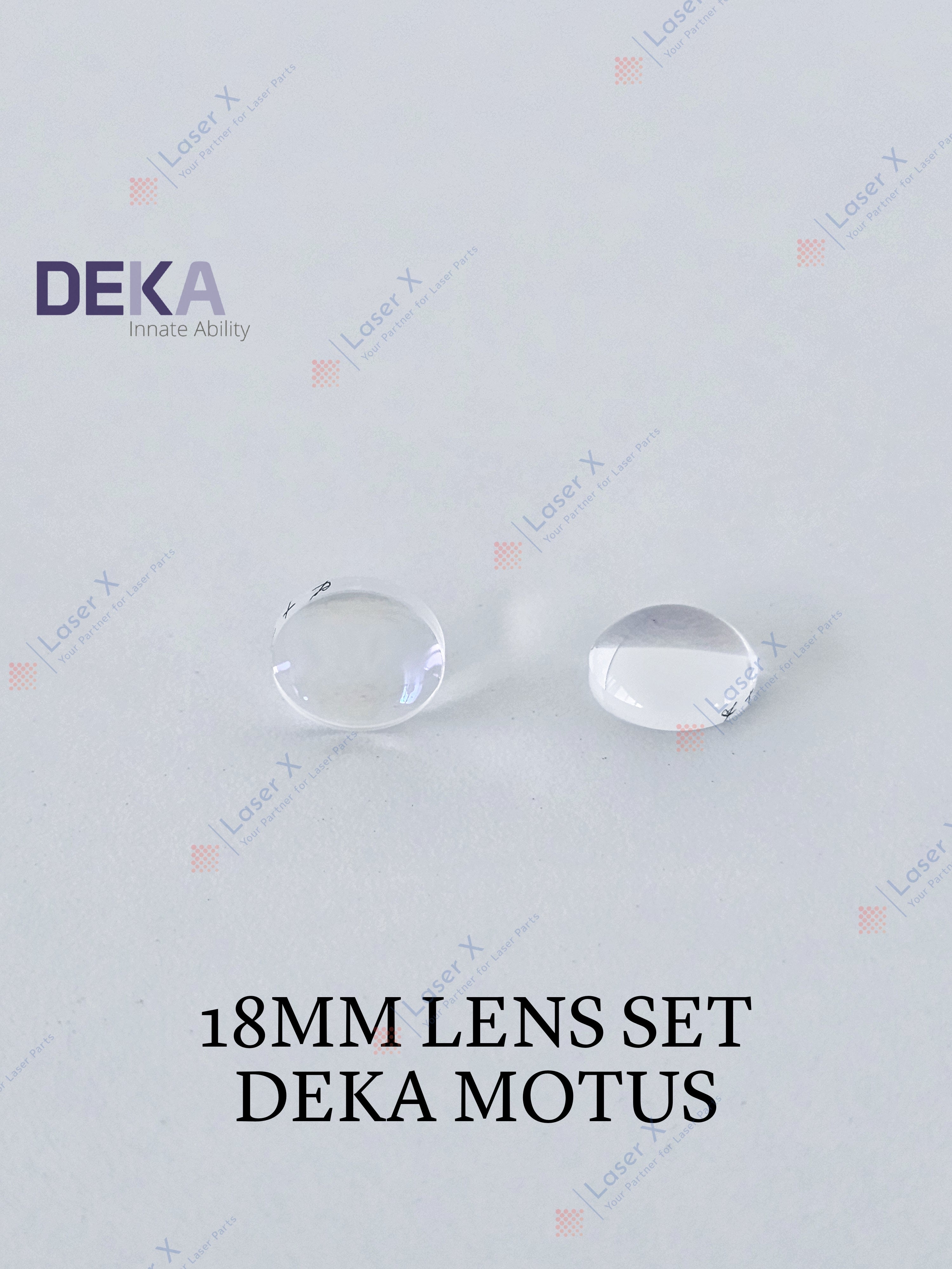 18 mm handpiece lens set for DEKA Motus AX / AY laser hair removal device, replacement laser handpiece lenses.