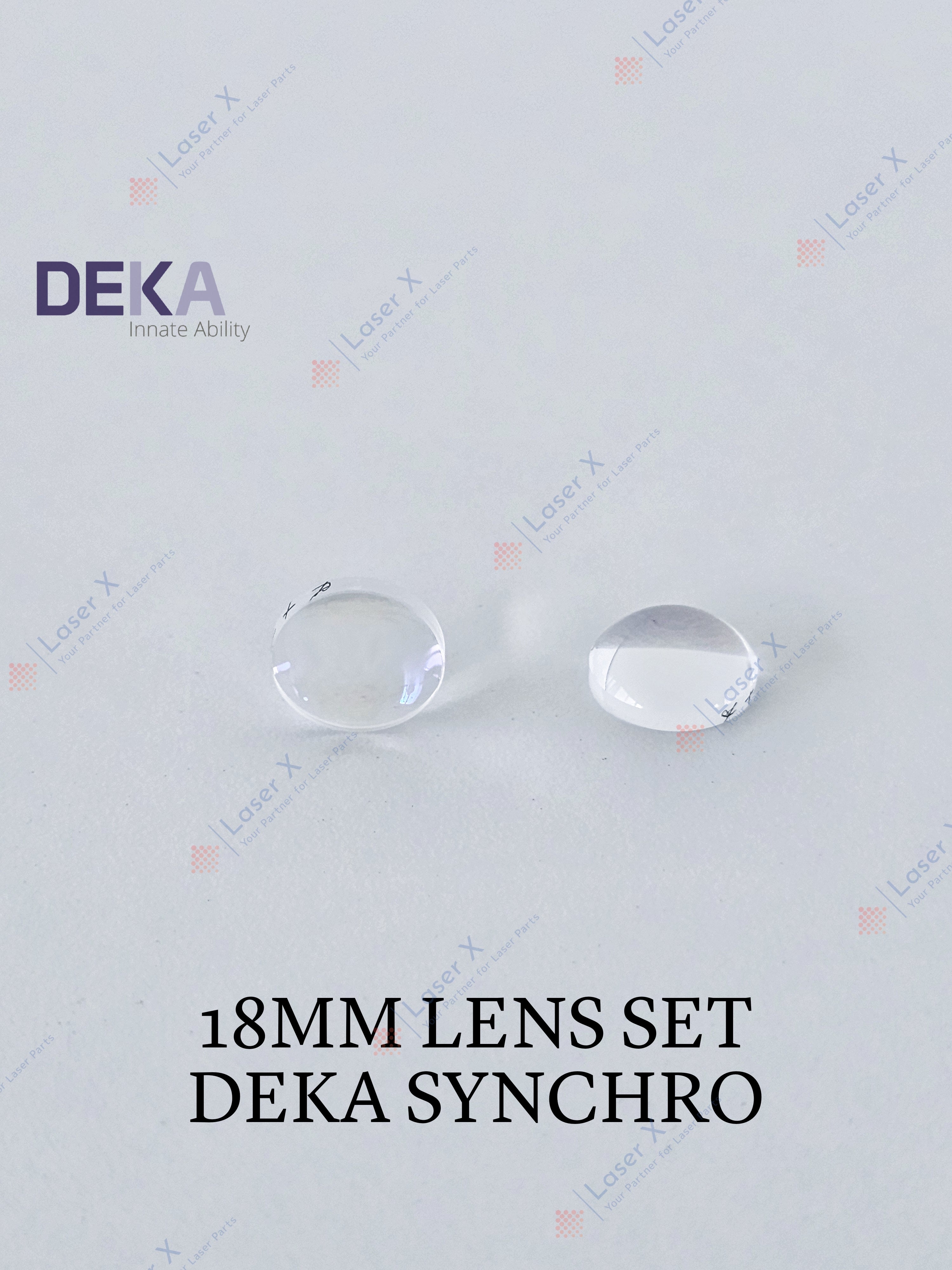 18 mm handpiece lens set for DEKA Synchro Replay 2.4.2 and 3.4 laser hair removal device, replacement handpiece lenses.