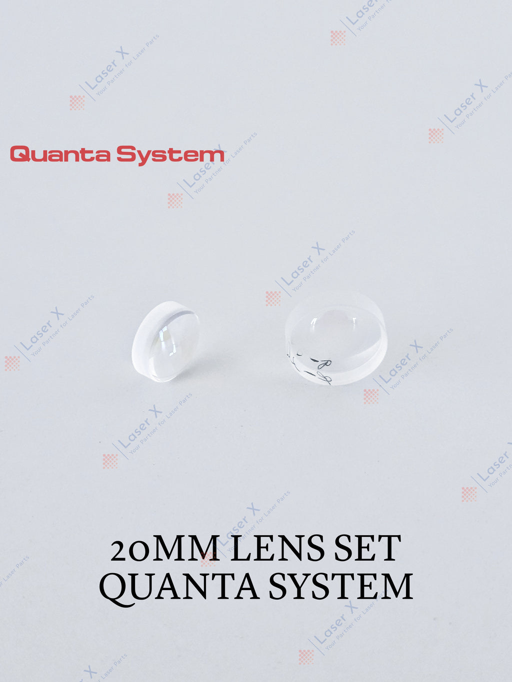 20 mm handpiece lens set for Quanta System laser hair removal device, Duetto, Thunder, Light, Domino