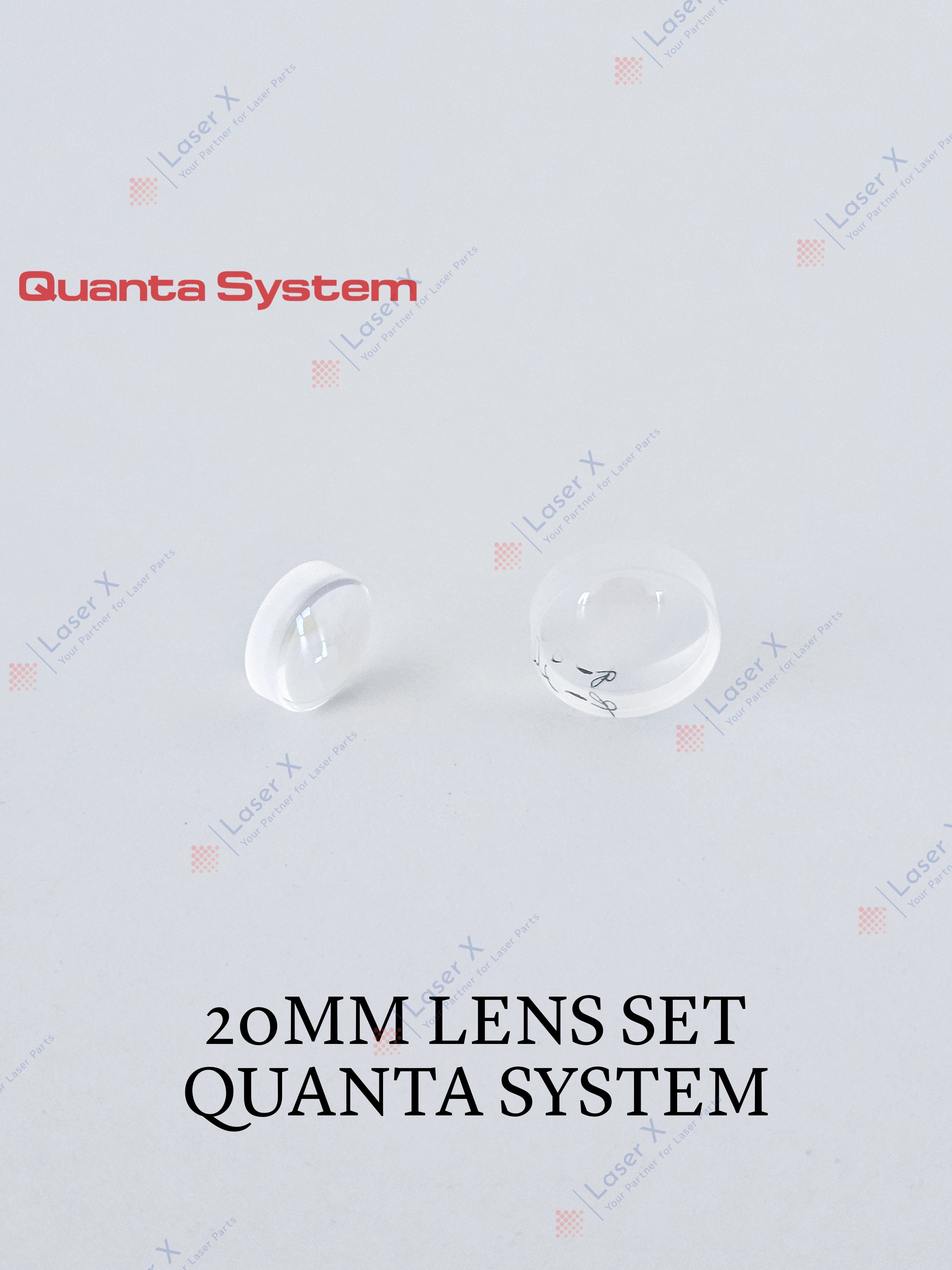 20 mm handpiece lens set for Quanta System laser hair removal device, Duetto, Thunder, Light, Domino