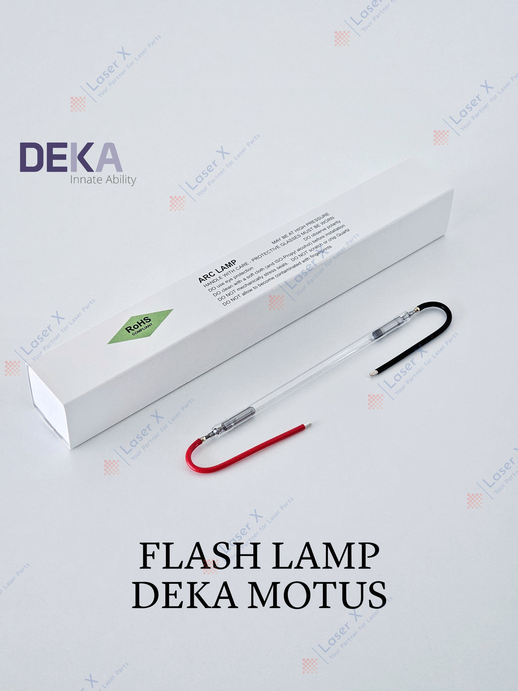 Flash lamp (USA) for DEKA Motus AX / AY laser hair removal device (022500072), replacement xenon flashlamp for laser system.