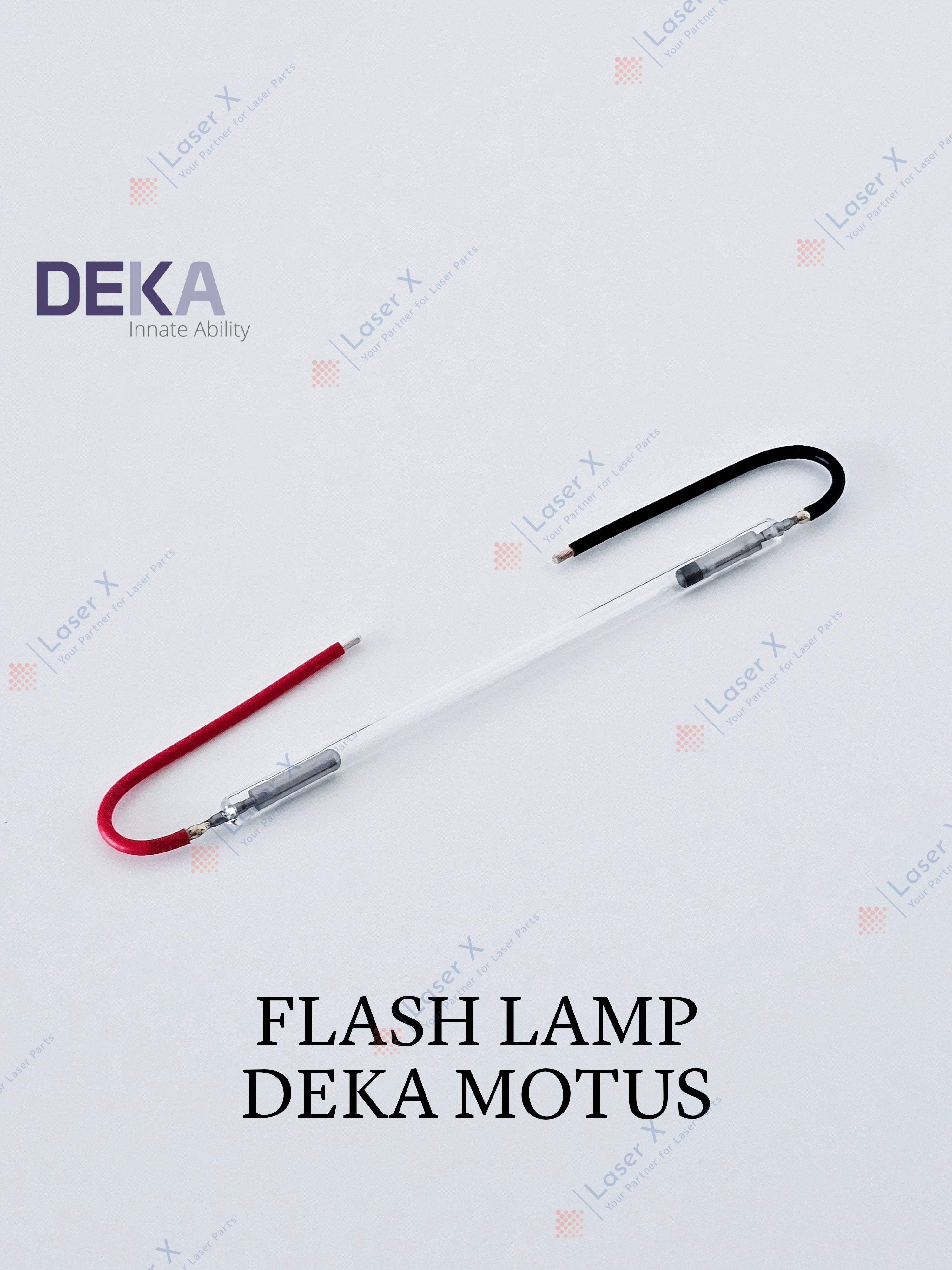 Flash lamp (USA) for DEKA Motus AX / AY laser hair removal device (022500072), replacement xenon flashlamp for laser system.