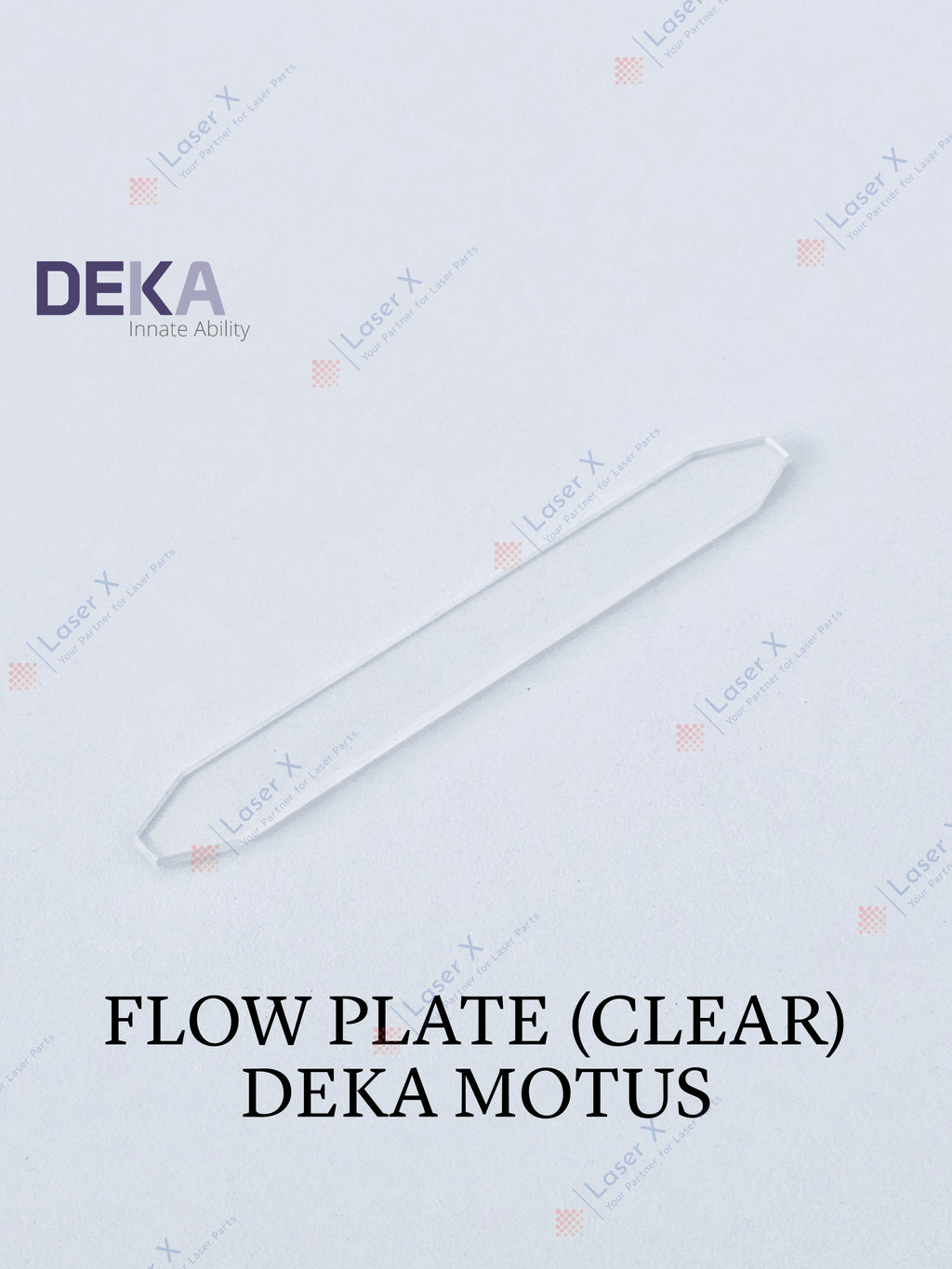 Flow plate, UV filter glass (Clear & Polished) for DEKA Motus AX / AY laser hair removal device.