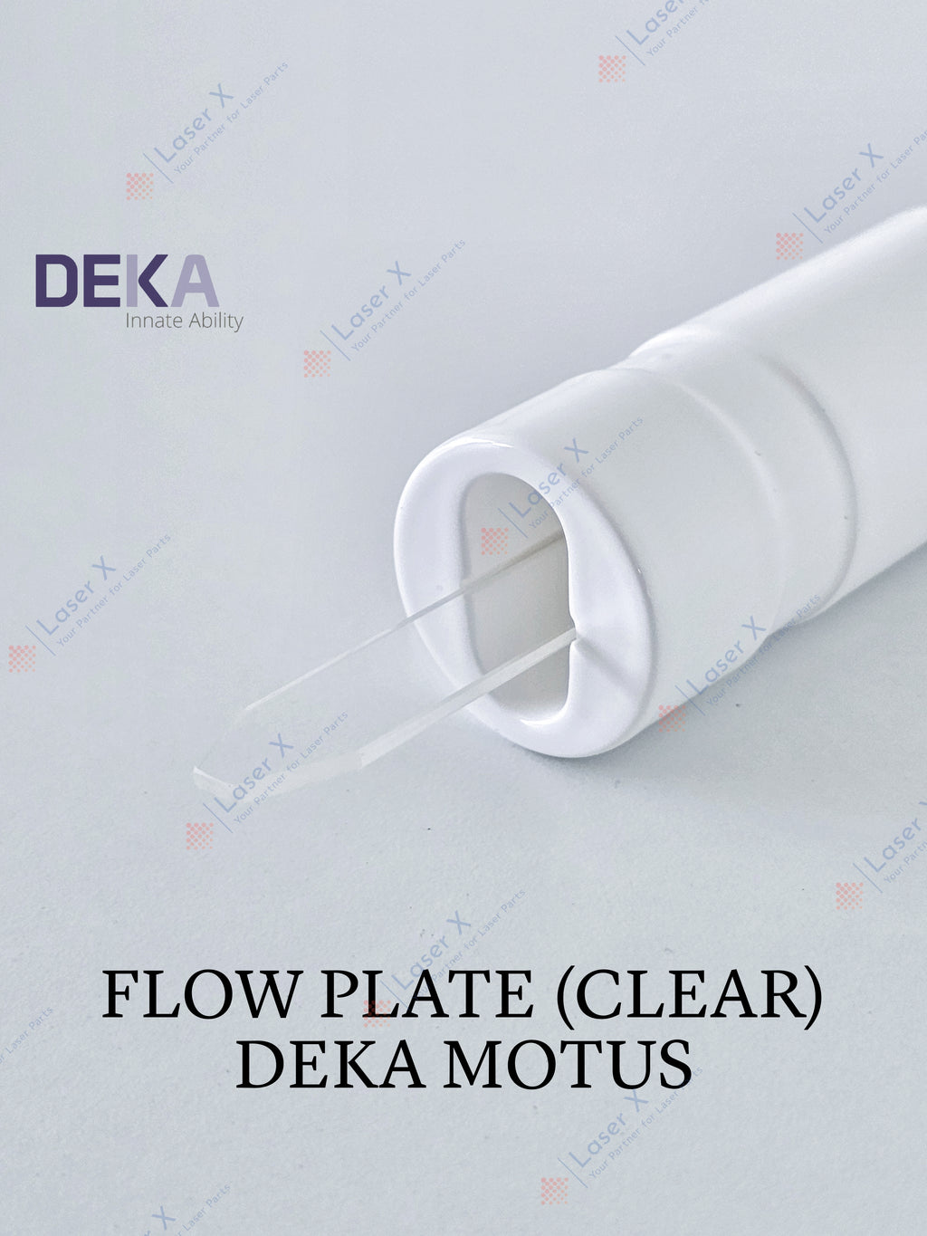 Flow plate, UV filter glass (Clear & Polished) for DEKA Motus AX / AY laser hair removal device.