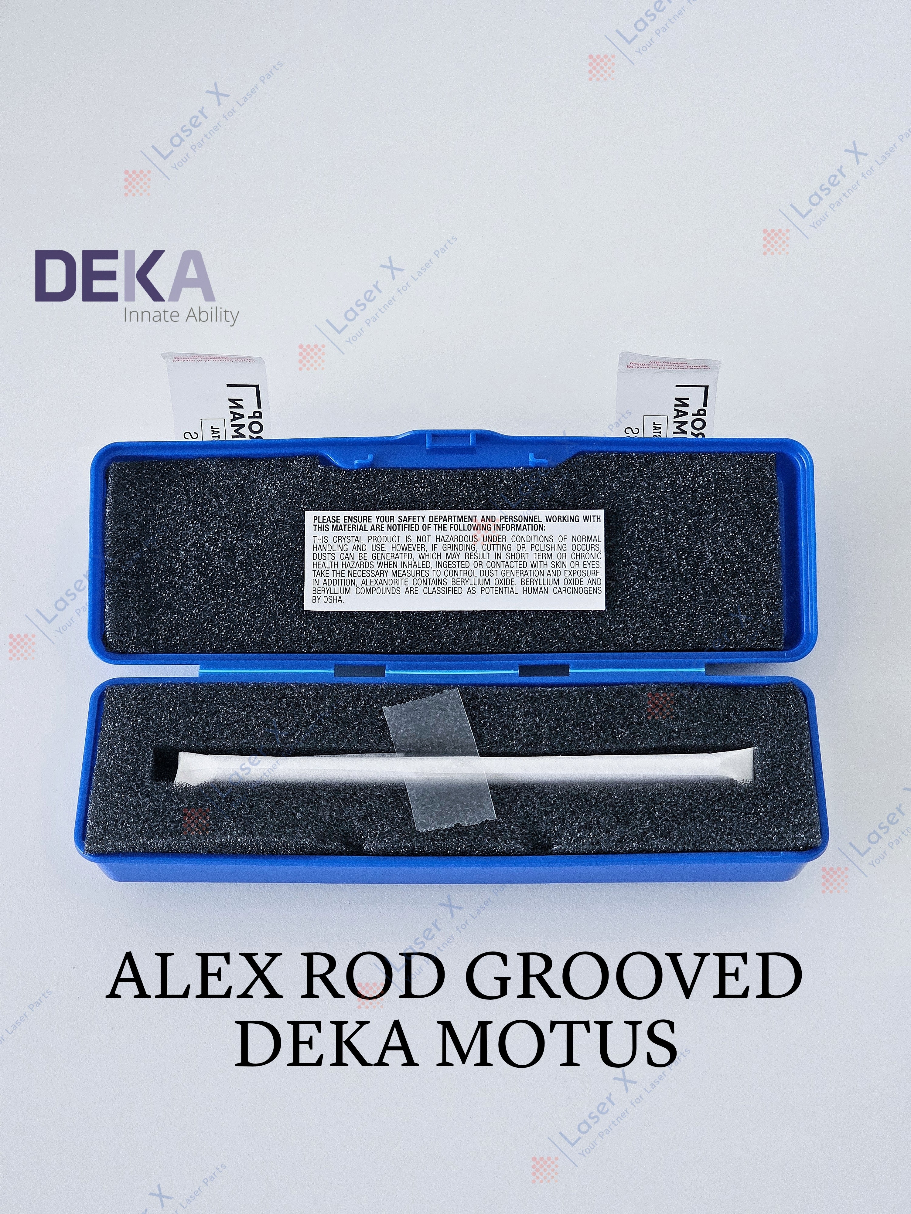 Grooved Alexandrite rod (Northrop Grumman, USA) for DEKA Motus (080500046, T04801), brand new replacement laser crystal