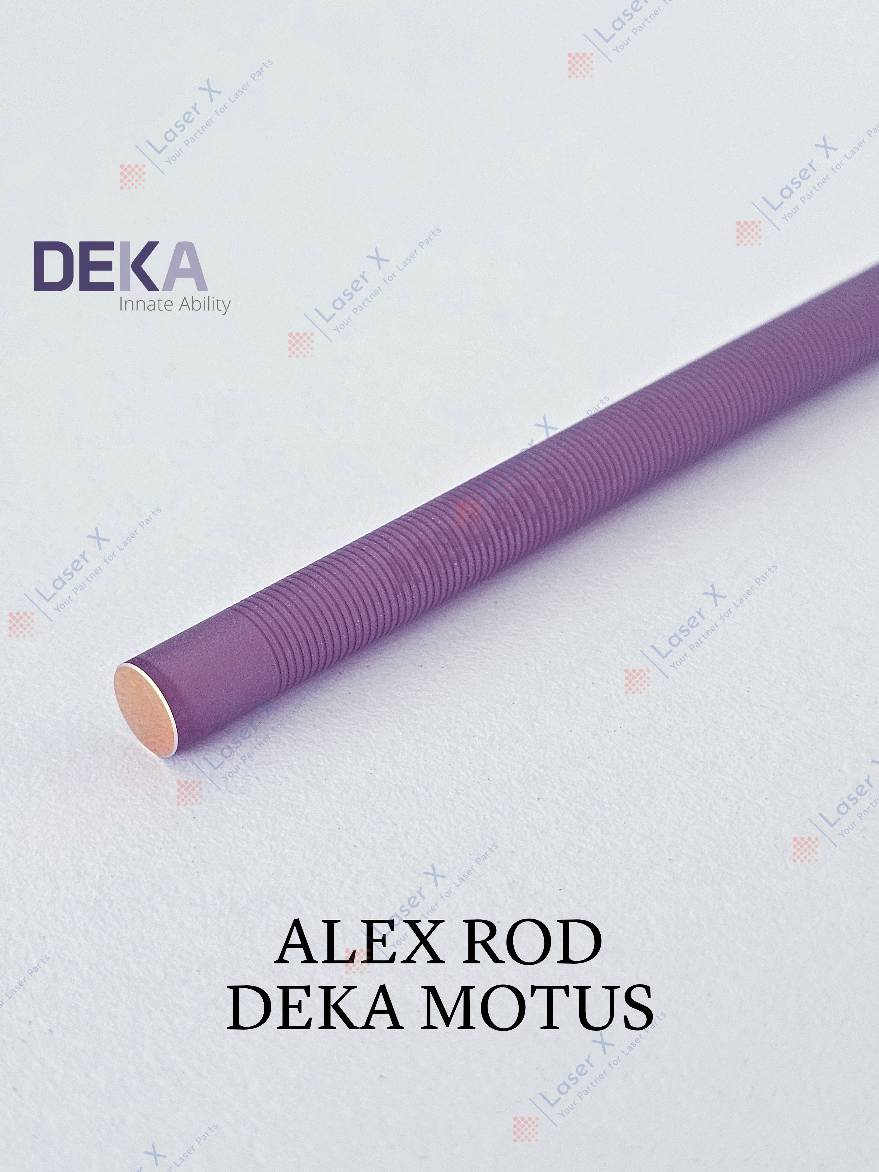 Grooved Alexandrite rod (Northrop Grumman, USA) for DEKA Motus (080500046, T04801), brand new replacement laser crystal