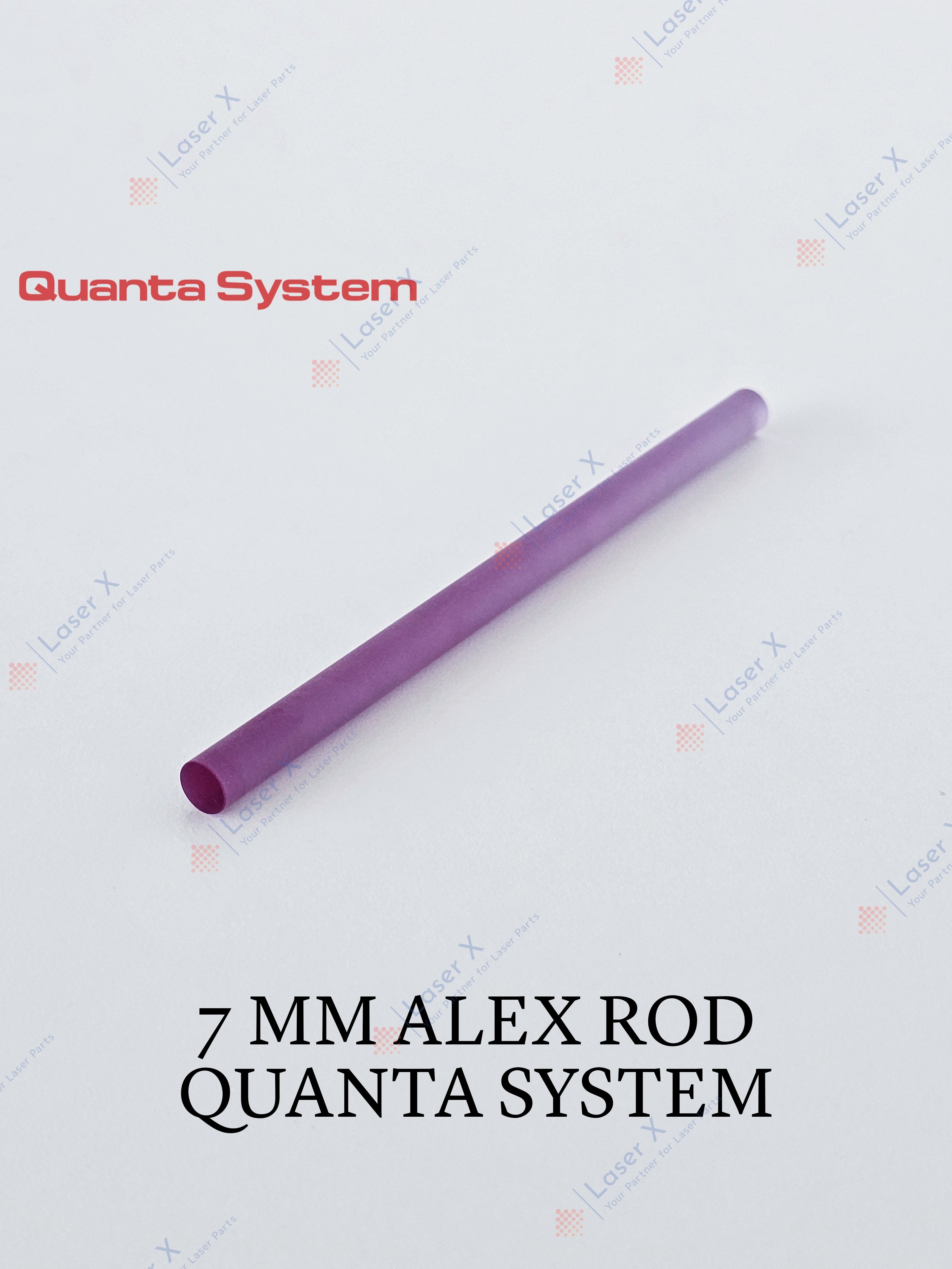 7 mm Alexandrite rod for Quanta System Duetto laser (OBM000670), brand new replacement laser crystal.