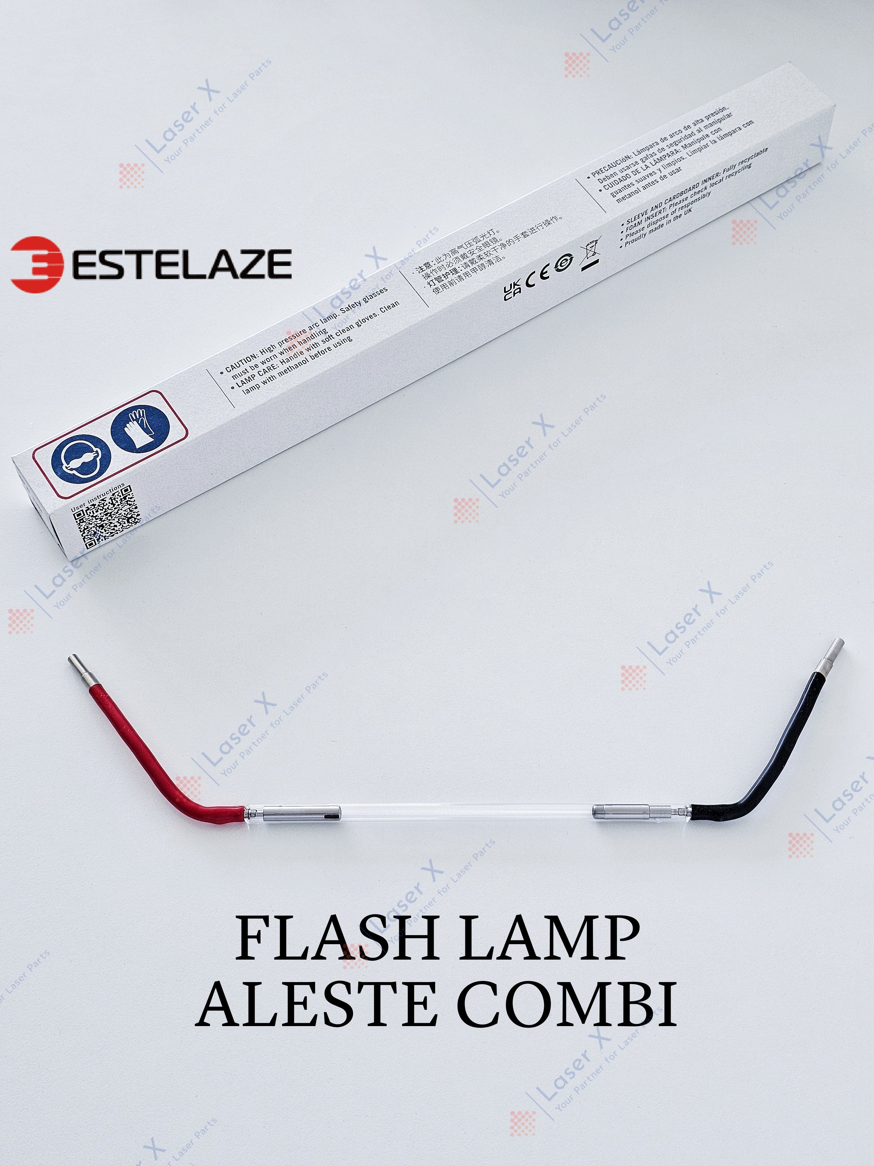 Flash lamp (UK) for Aleste Combi Estelaze laser, replacement xenon flashlamp for laser system.