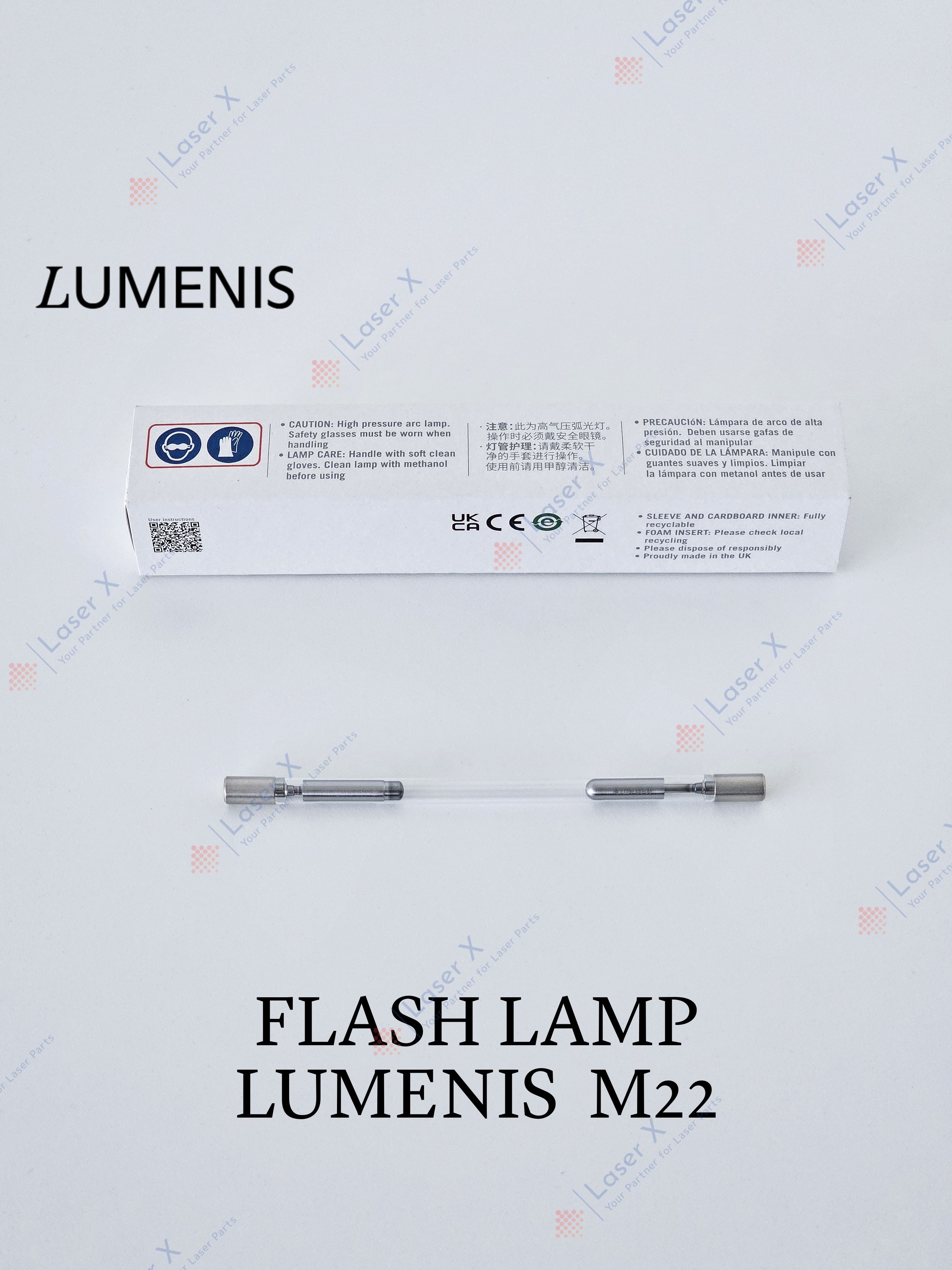 Flash lamp (UK) for Lumenis M22 laser handpiece, replacement xenon flashlamp for IPL systems.