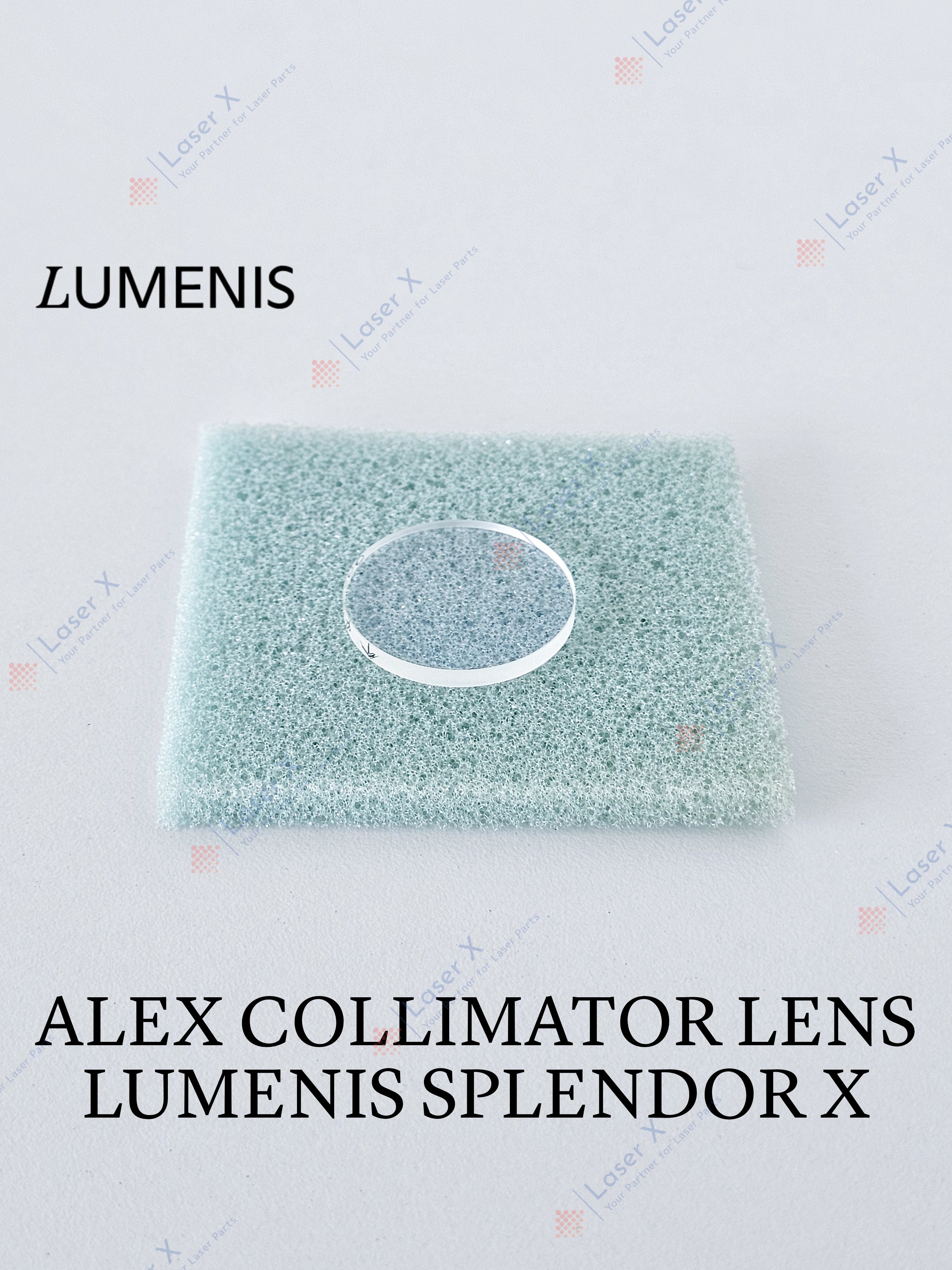 Alexandrite collimating (collimator) lens 755 nm for Lumenis Splendor X laser (SPNB150280), precision beam-shaping optic for stable output.