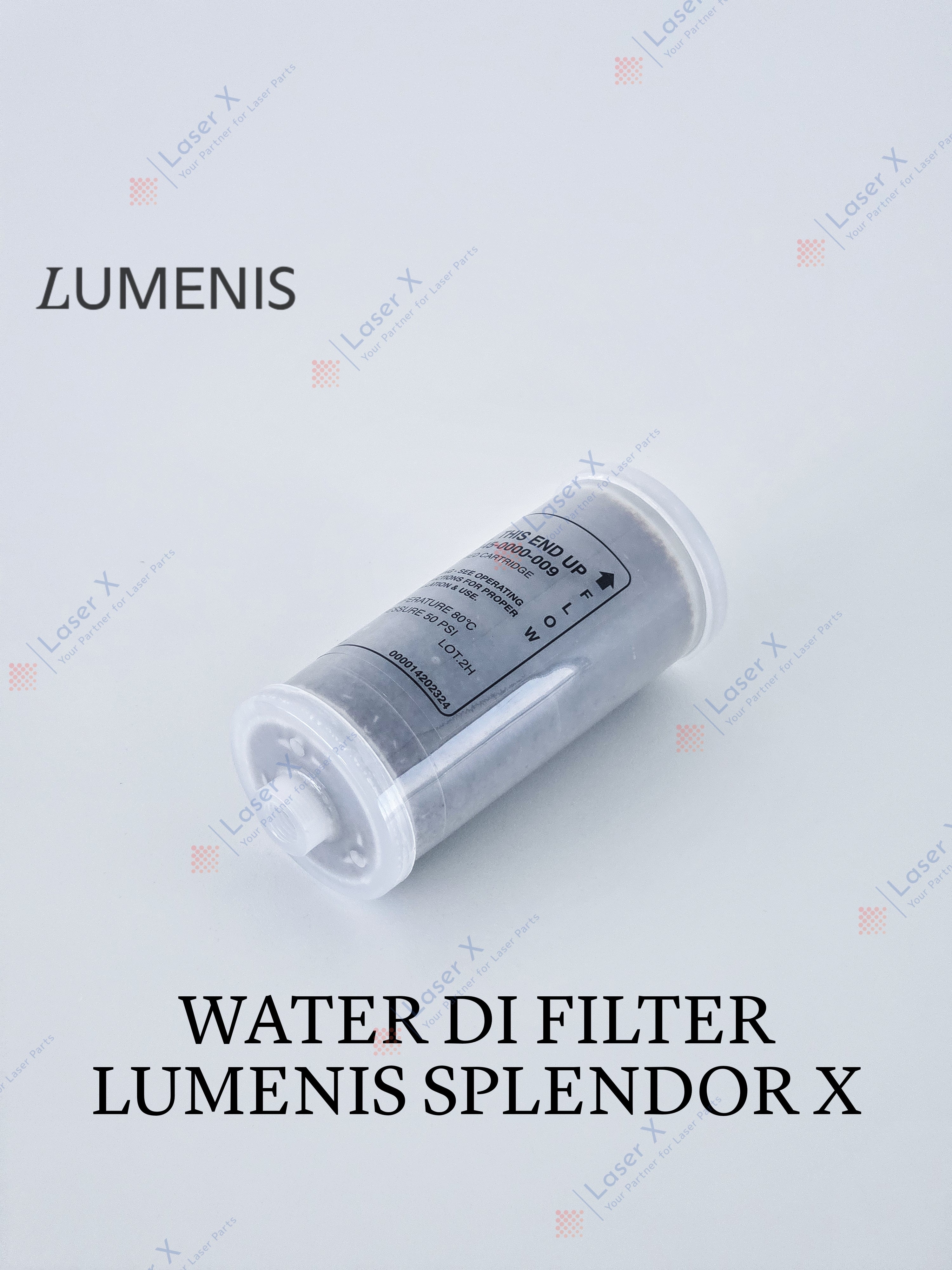 Water de-ionization DI filter for Lumenis Splendor X laser (SPNB151660), replacement cooling system filter.
