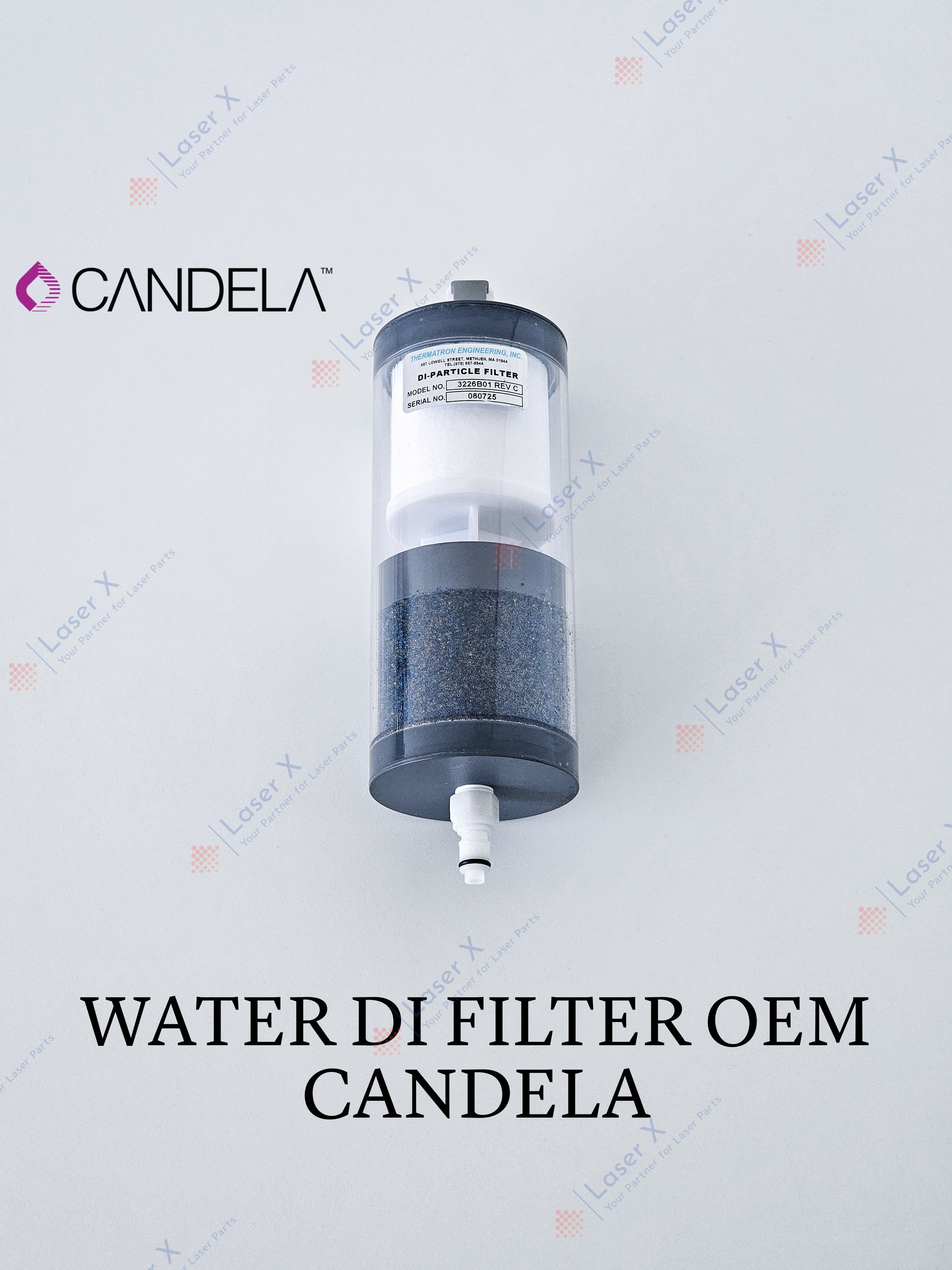 Water de-ionization DI filter for Candela lasers (7122-00-9236 / 3226B01), replacement cooling system filter.