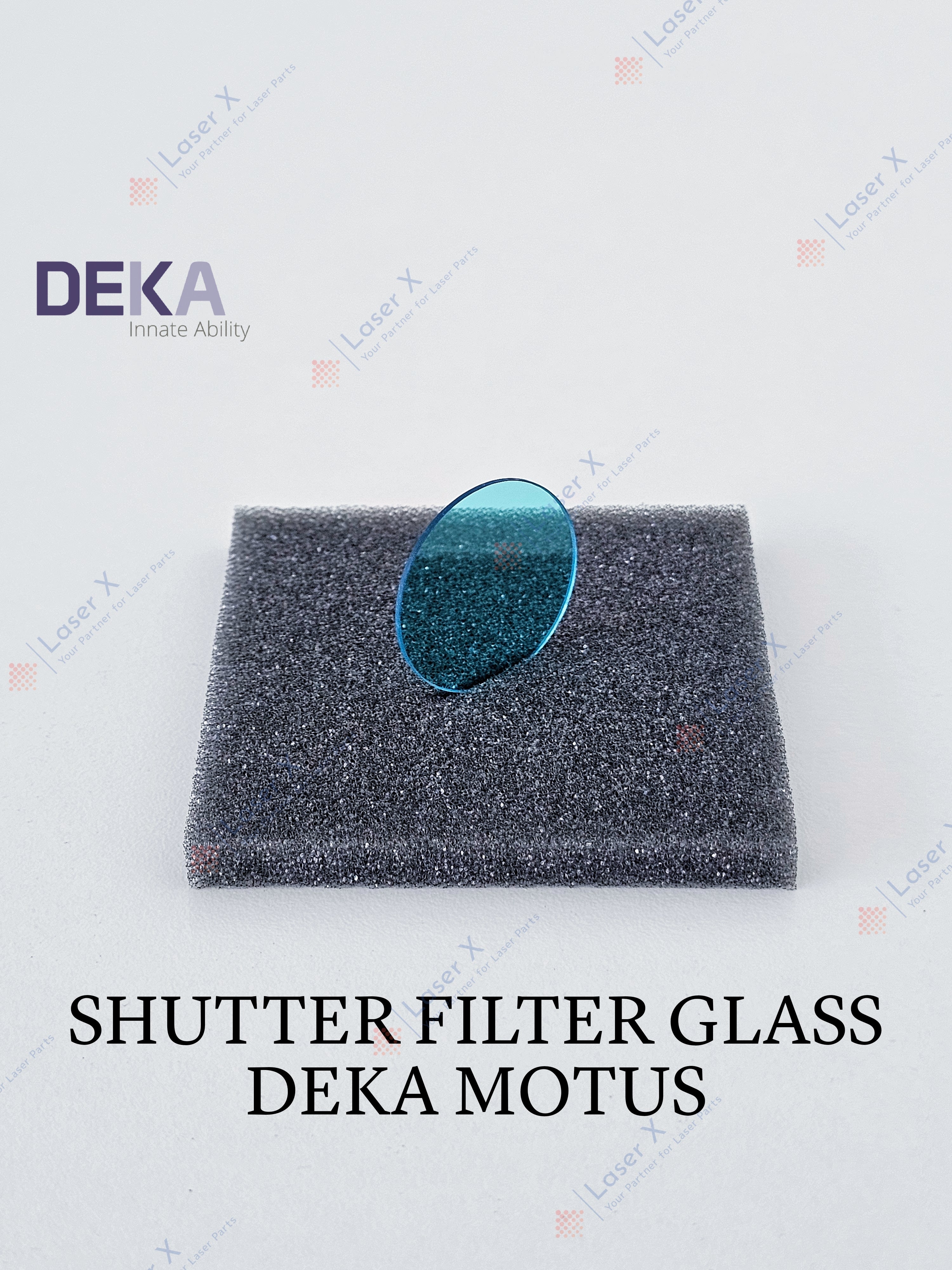 Shutter filter glass for DEKA Motus AX laser hair removal device (080202039), replacement shutter protective filter glass.